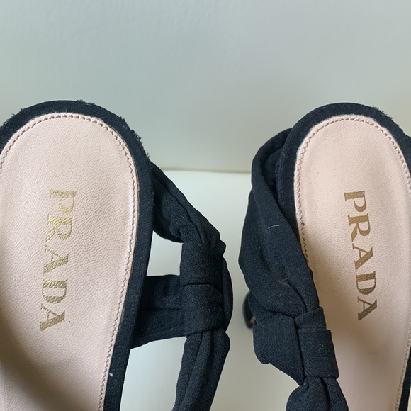 Prada Black Slingback Platform Sandals - Picture 10 of 16